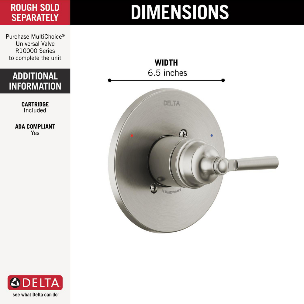 Monitor 14 Series Valve Only Trim T14035-SS | Delta Faucet