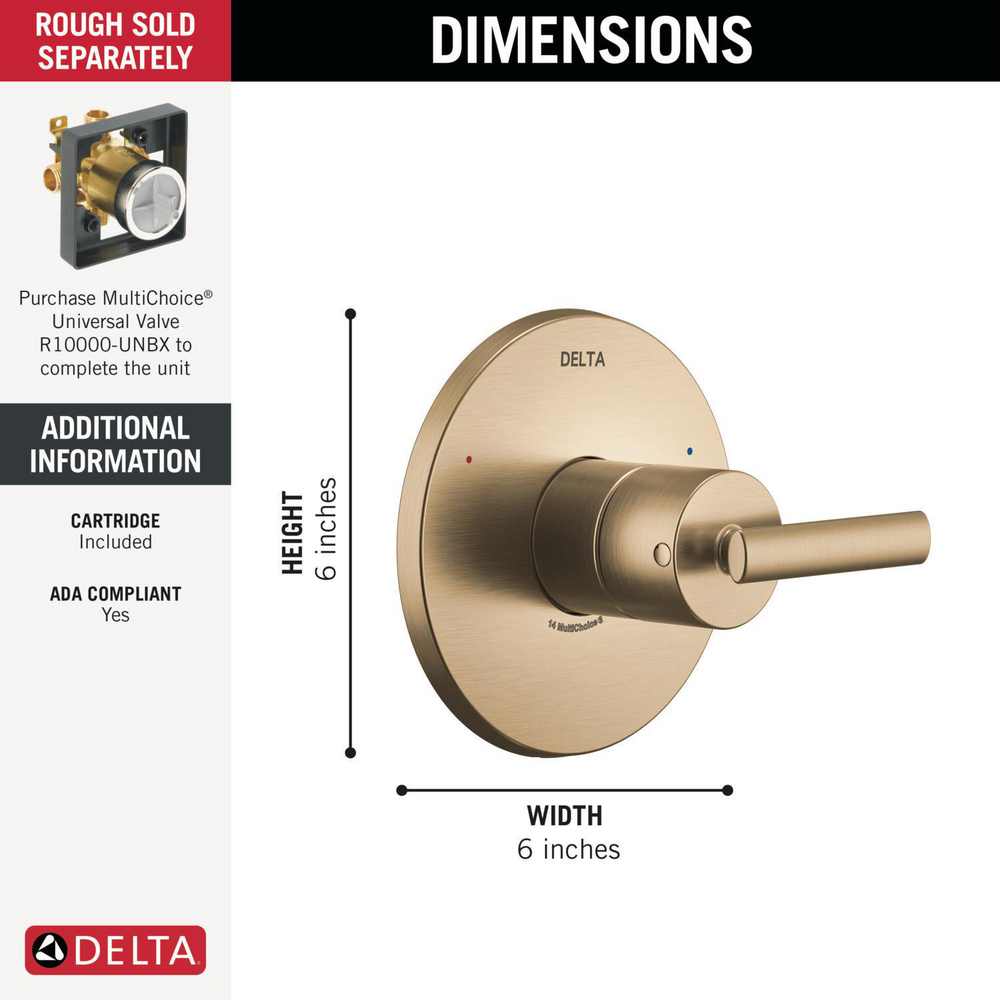 Monitor 14 Series Valve Only Trim T14042-CZ | Delta Faucet