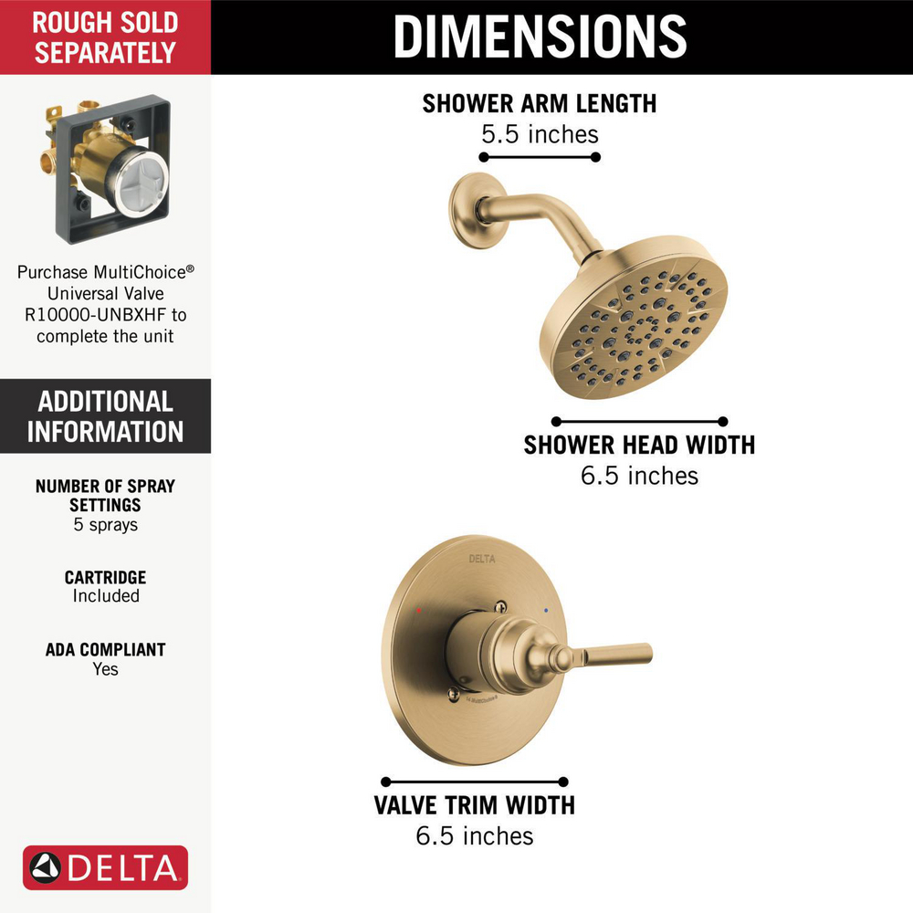 Delta - T14035-CZ - Saylor Monitor 14 Series Valve Only Trim