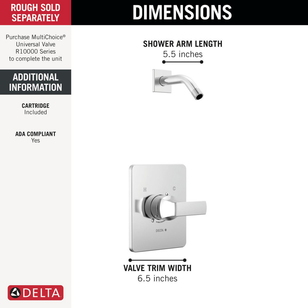 Monitor 14 Series Shower Trim - Less Head T14237-LHD | Delta Faucet