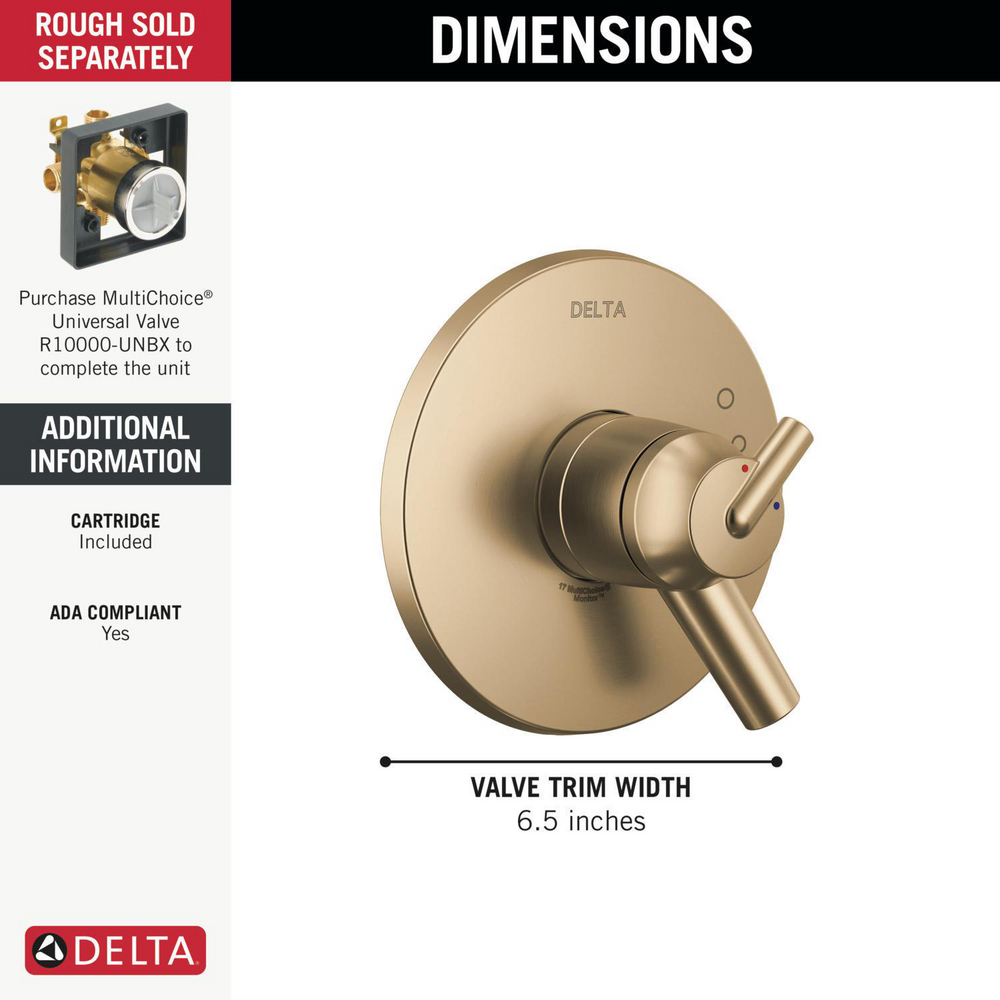 Monitor 17 Series Valve Only Trim T17059-CZ | Delta Faucet