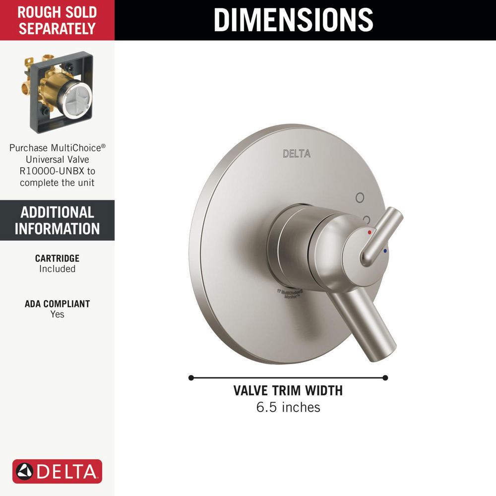 Monitor 17 Series Valve Only Trim T17059-SS | Delta Faucet