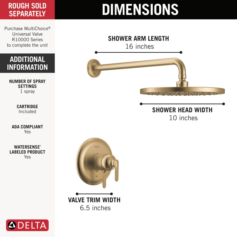 17 Series Shower Trim T17245-CZ-PR | Delta Faucet