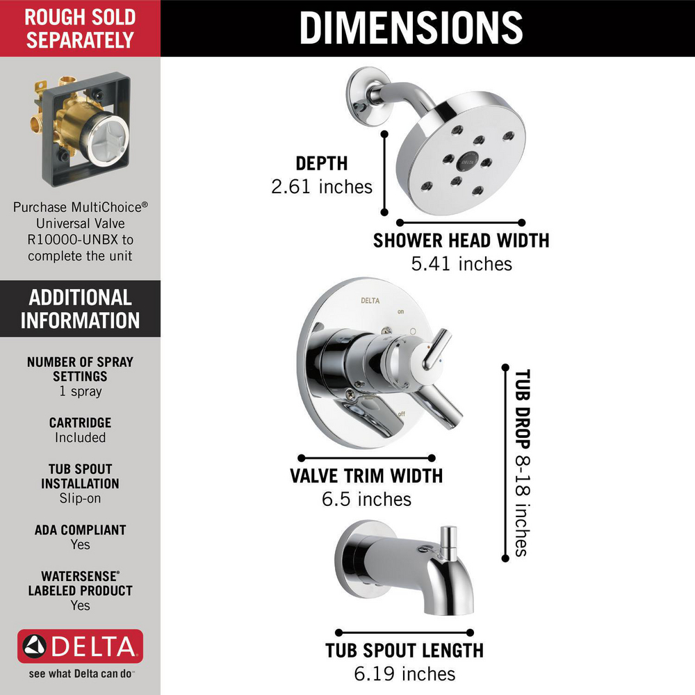 17 Series MC Tub/Shower Trim T17459 | Delta Faucet