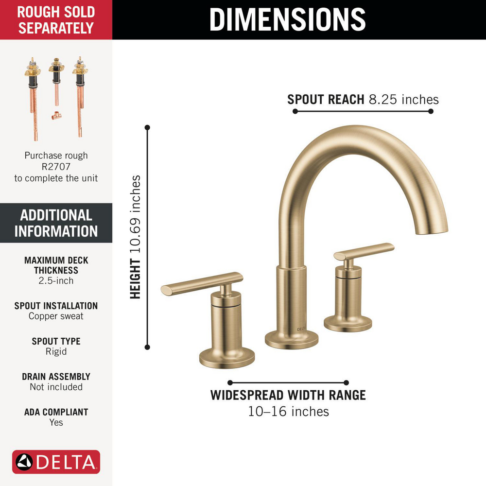 Roman Tub Trim T2742-CZ | Delta Faucet