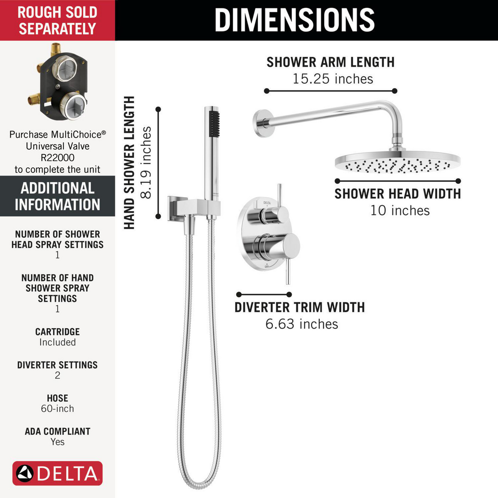 Monitor 14 Series Shower with Raincan & Hand Shower T342702