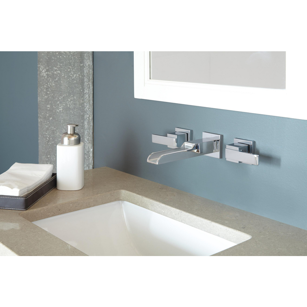 Two Handle Wall-Mount Lavatory Faucet with Channel Spout T3568LF