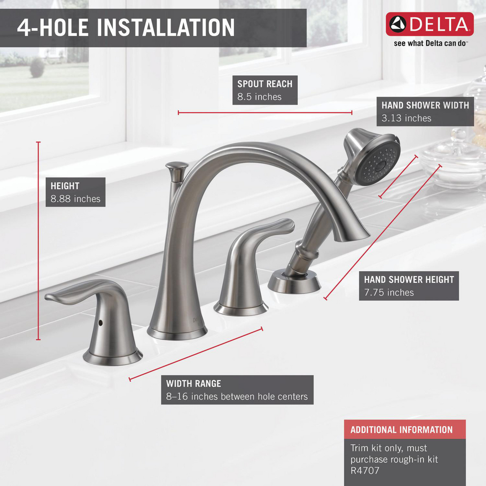 Roman Tub with Hand Shower Trim T4738-SS | Delta Faucet