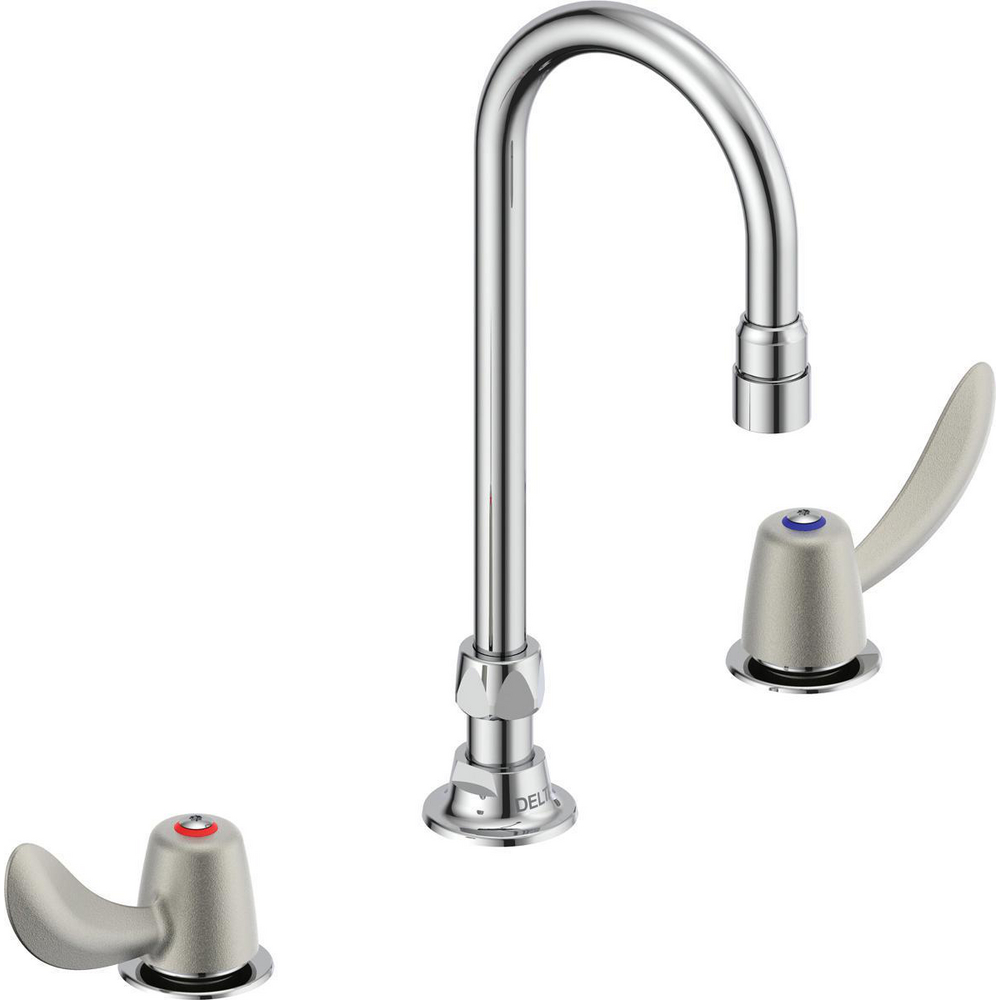 Two Handle Widespread Lavatory Faucet with Gooseneck Spout - Less Pop-Up