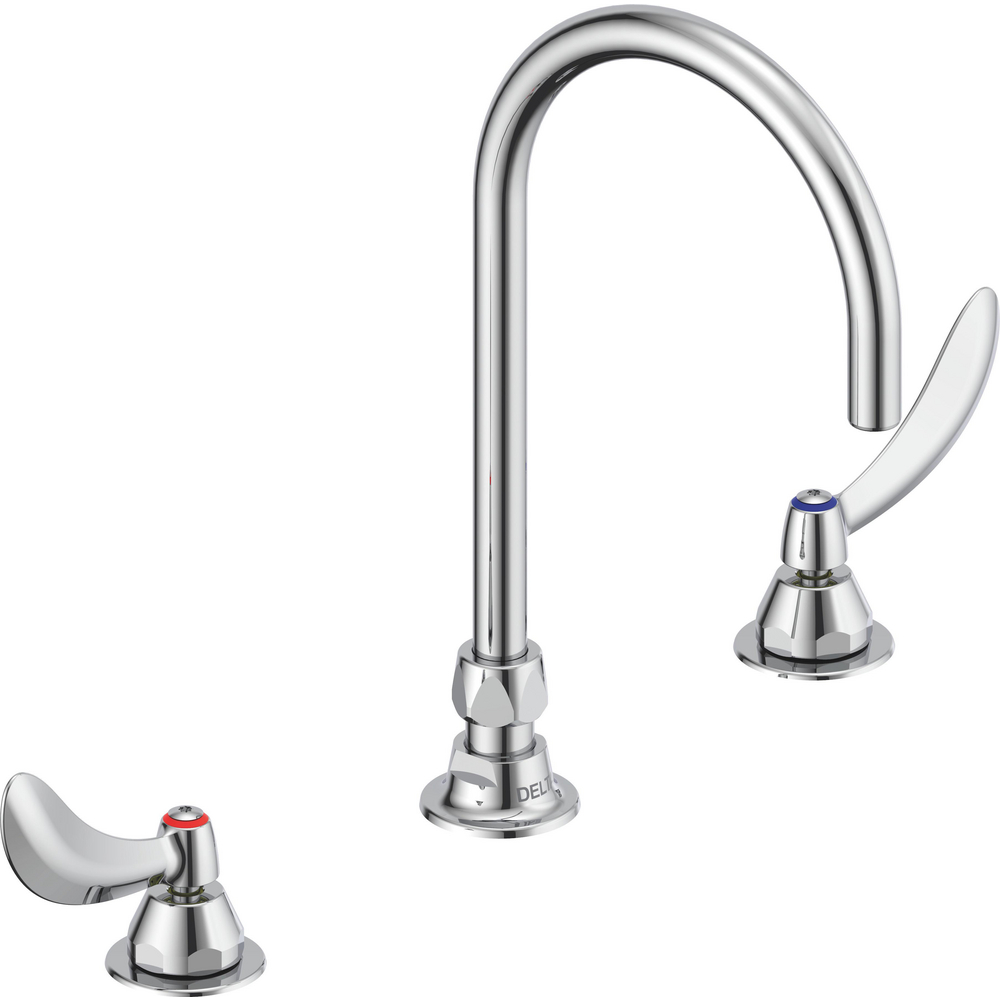 Two-Handle Widespread Lavatory Faucet with Gooseneck Spout