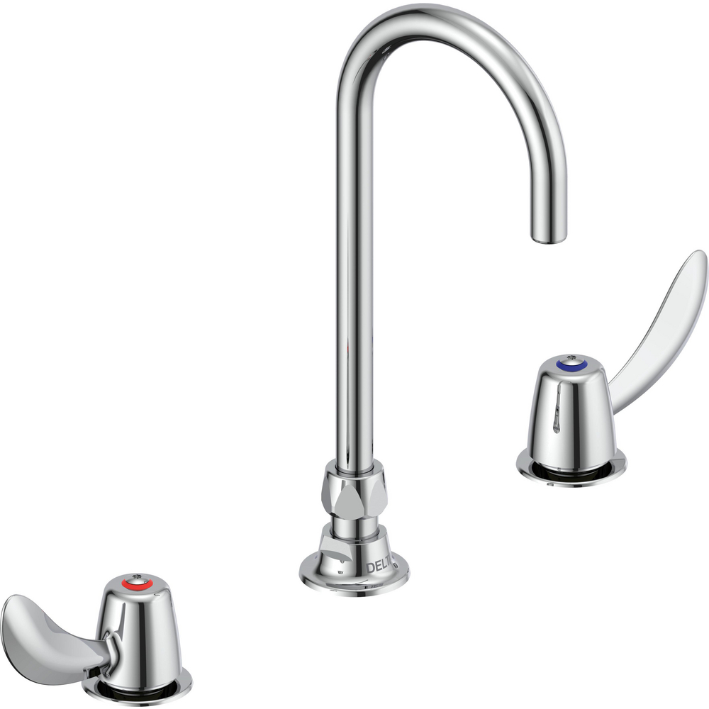 Two Handle Widespread Lavatory Faucet With Gooseneck Spout Less Pop Up 23c672 Delta Faucet 3753