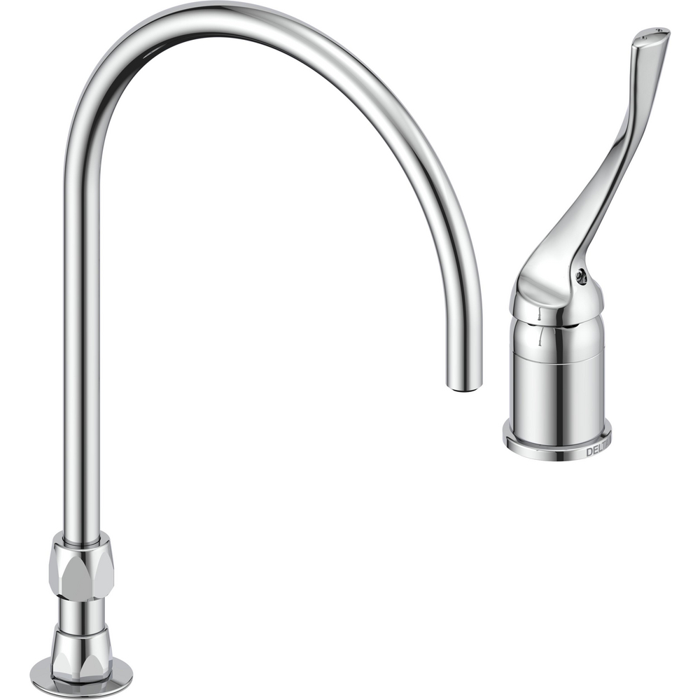 Single Control Mixing Faucet with Gooseneck Spout - Less Pop-Up