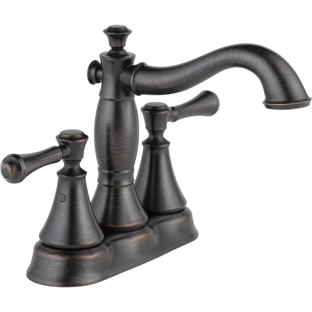 Two Handle Centerset Bathroom Faucet - Metal Pop-Up