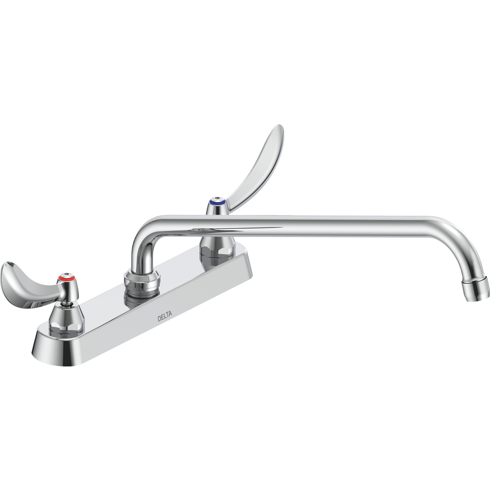 Two Handle 8 In Cast Deck-Mount Faucet 26C3244-S8 | Delta Faucet