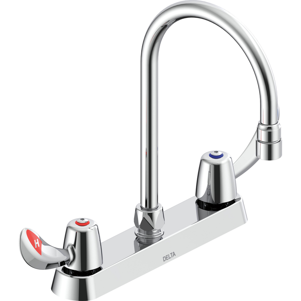 Two-Handle Deck-Mount Sink Faucet with Limited Swing Spout 26C3932