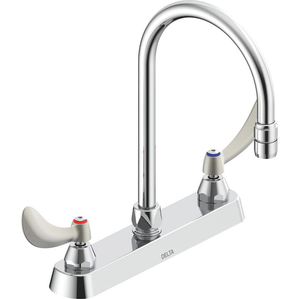 Two Handle 8 In Cast Deck-Mount Faucet 26C3944-CV | Delta Faucet