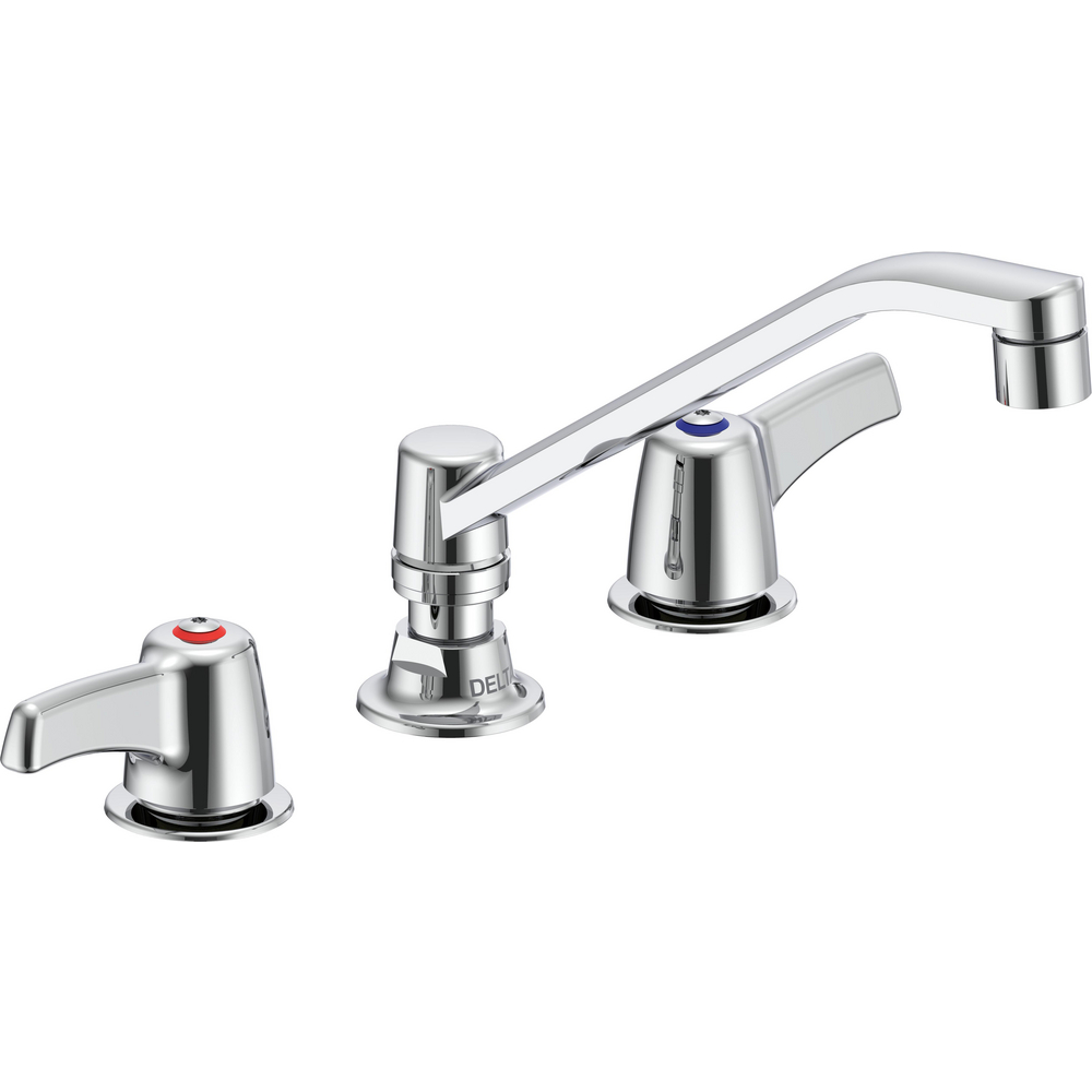 Two-Handle Deck-Mount Sink Faucet with Side Spray