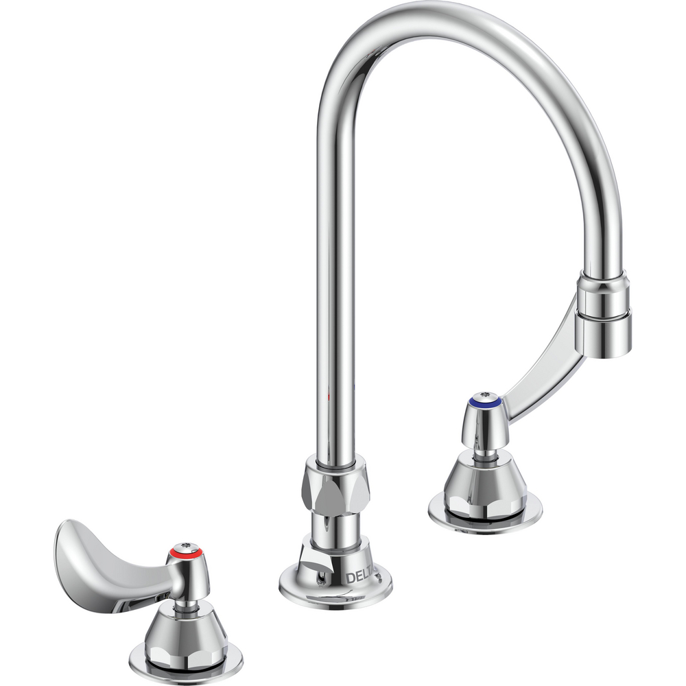 Two Handle 8 In Below DeckMount Faucet and Gooseneck Spout 27T2944