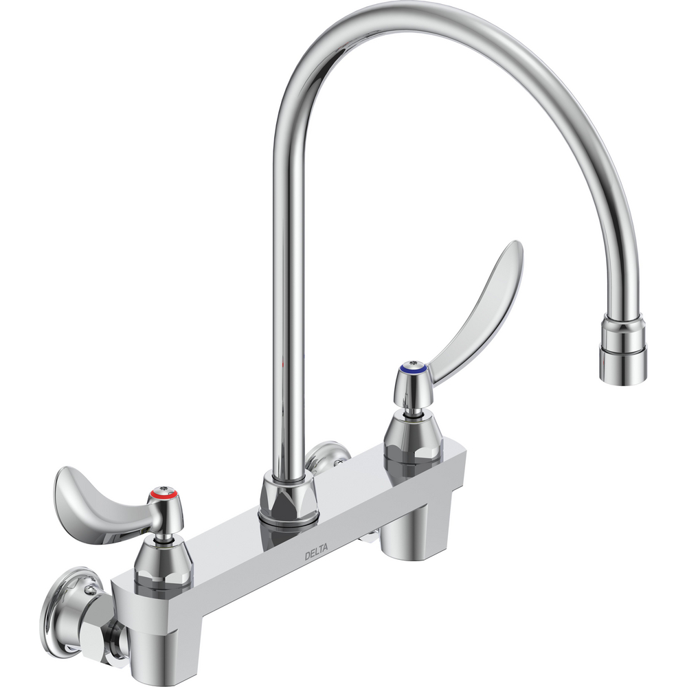 Two-Handle Wall-mount Sink Faucet with Gooseneck Spout 28C4984-R7