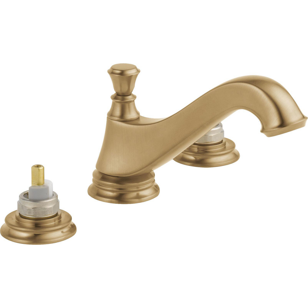 Two Handle Widespread Bathroom Faucet - Low Arc Spout - Less Handles