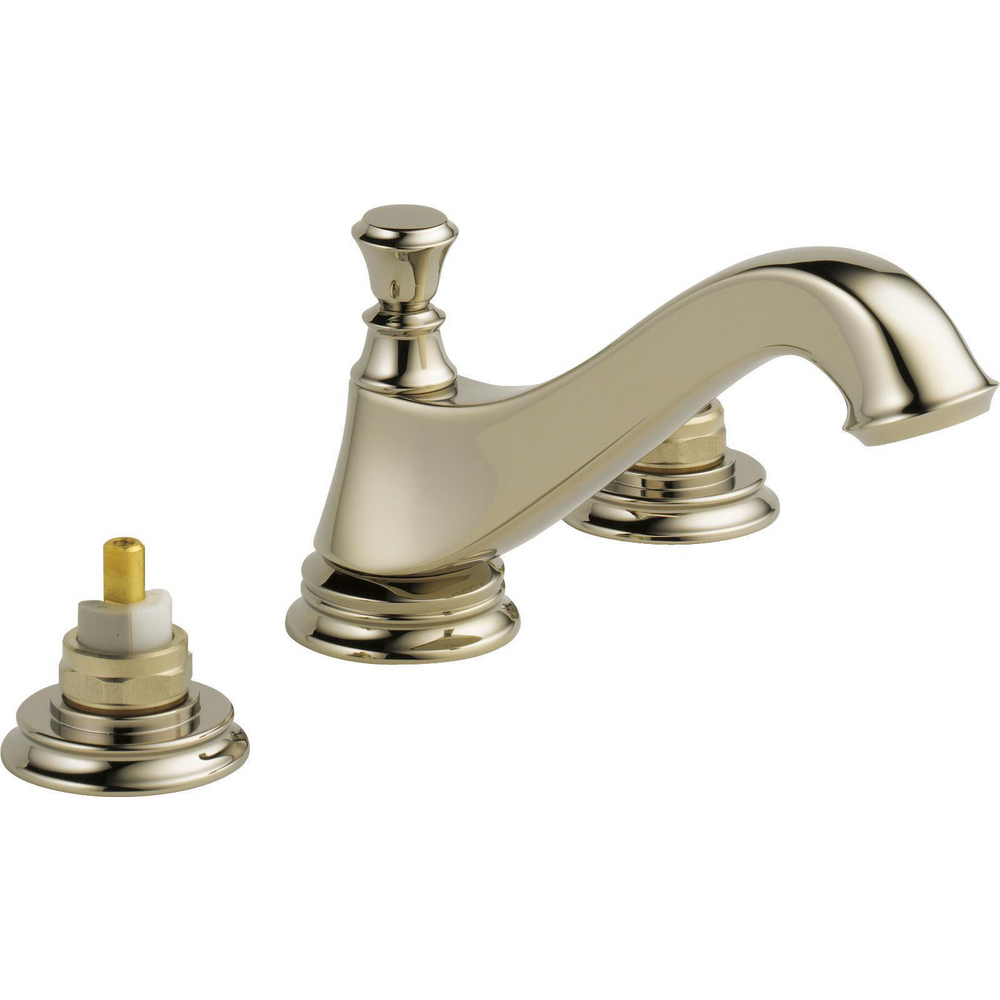 Two Handle Widespread Bathroom Faucet - Low Arc Spout - Less Handles