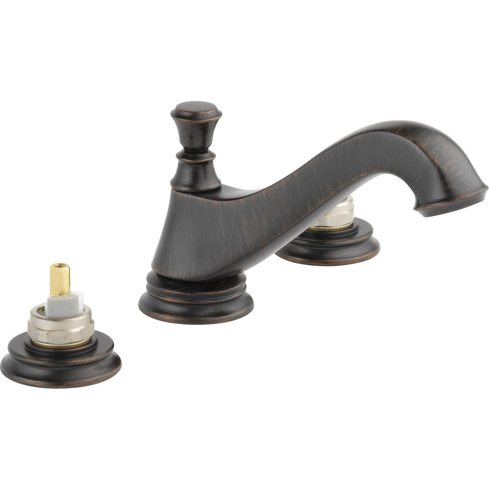 Two Handle Widespread Bathroom Faucet - Low Arc Spout - Less Handles