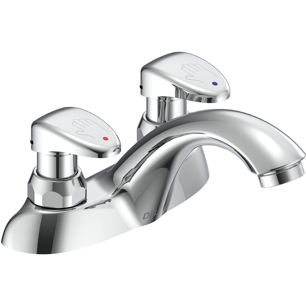 Two-Handle Metering Slow-Close Centerset Lavatory Faucet
