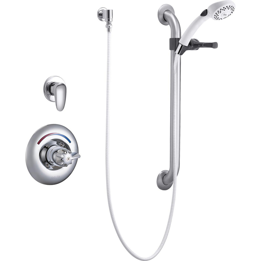 Universal Dual Shower Trim Diverter Hand Shower and Grab Bar T13H303