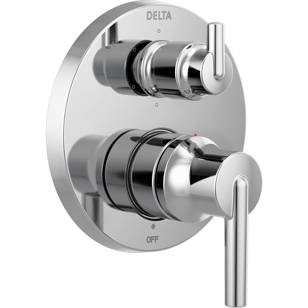 Contemporary Two Handle Monitor 14 Series Valve Trim with 6-Setting Integrated Diverter