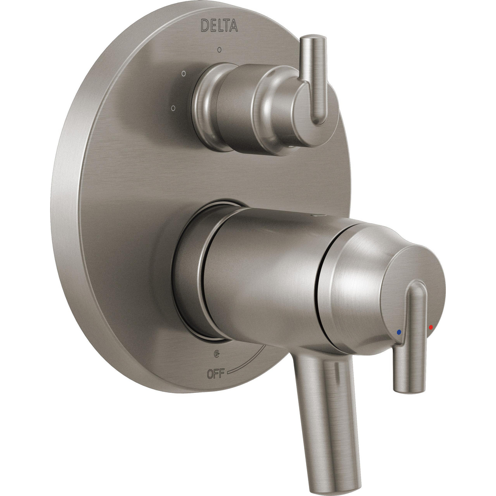 Contemporary Two Handle TempAssure 17T Series Valve Trim with 3-Setting Integrated Diverter