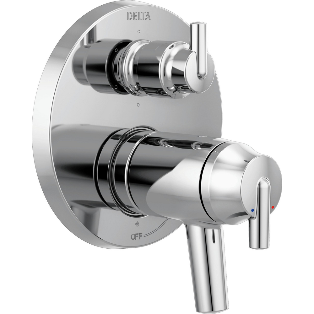Contemporary Two Handle TempAssure 17T Series Valve Trim with 6-Setting Integrated Diverter