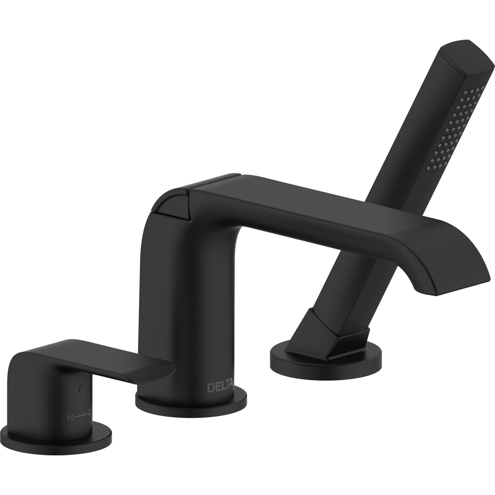 Single Handle Roman Tub Faucet with Hand Shower T3763-BL | Delta