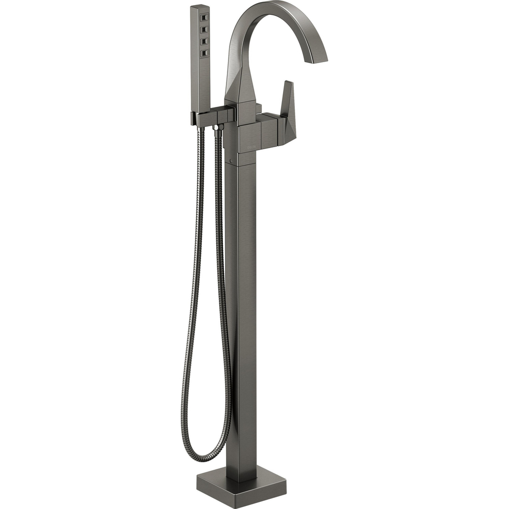 Single Handle Floor Mount Tub Filler Trim with Hand Shower