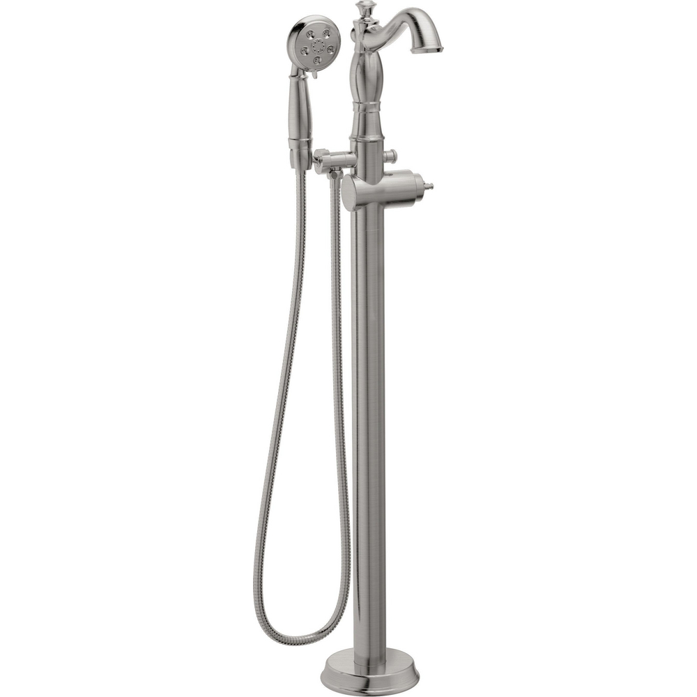 Single Handle Floor Mount Tub Filler Trim with Hand Shower - Less Handle